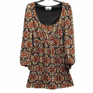 Judith March Floral Lined Scoop Neck Dress M